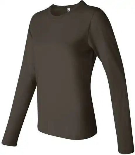 Bella + Canvas 6500 Womens Jersey Long Sleeve Tee Dark Gray Heather