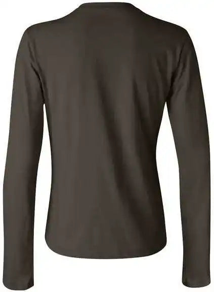 Bella + Canvas 6500 Womens Jersey Long Sleeve Tee Dark Gray Heather