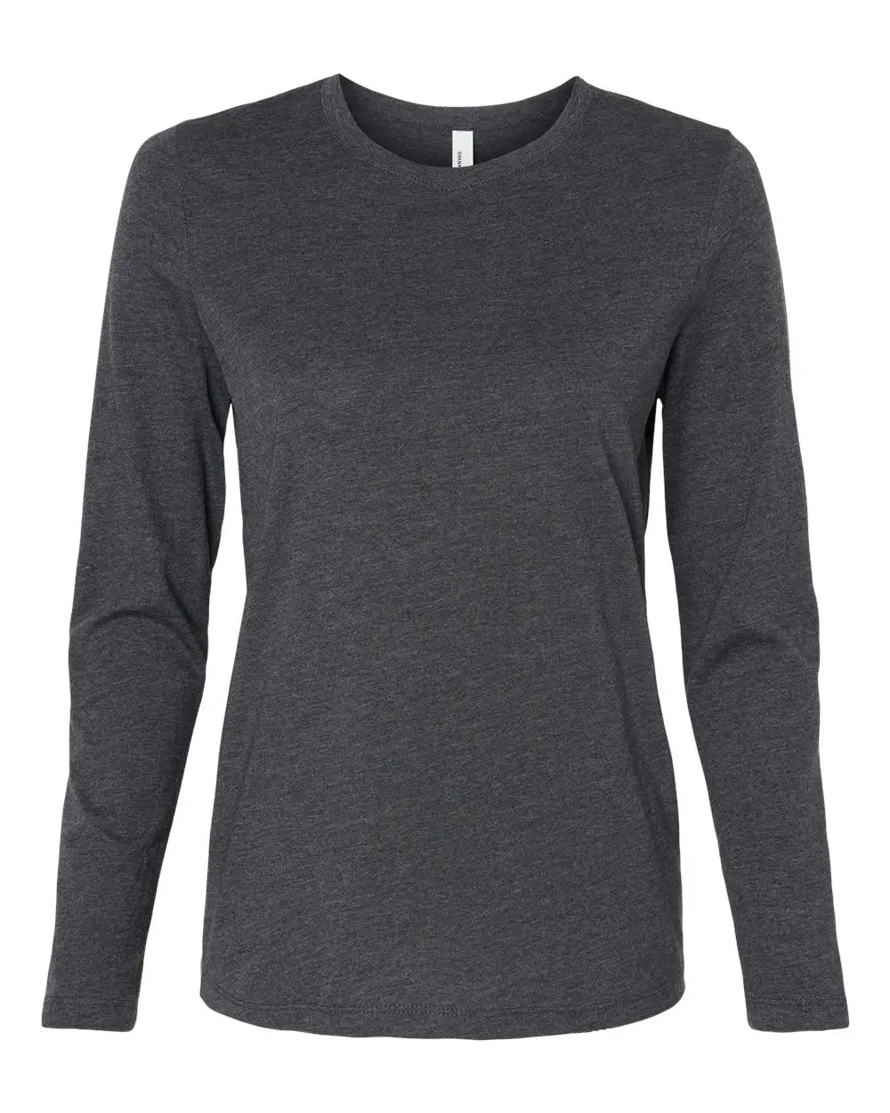 Bella + Canvas 6500 Women’s Jersey Long Sleeve Tee - Dark Grey Heather - Gray / s