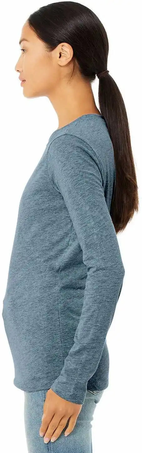 Bella + Canvas 6500 Womens Jersey Long Sleeve Tee Heather Deep Teal