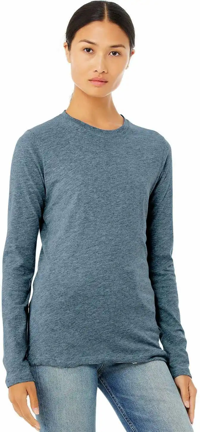 Bella + Canvas 6500 Womens Jersey Long Sleeve Tee Heather Deep Teal