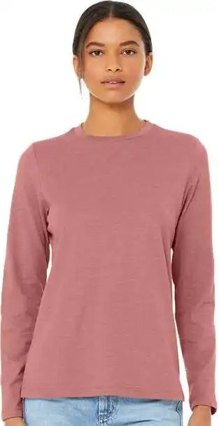 Bella + Canvas 6500 Womens Jersey Long Sleeve Tee Heather Mauve