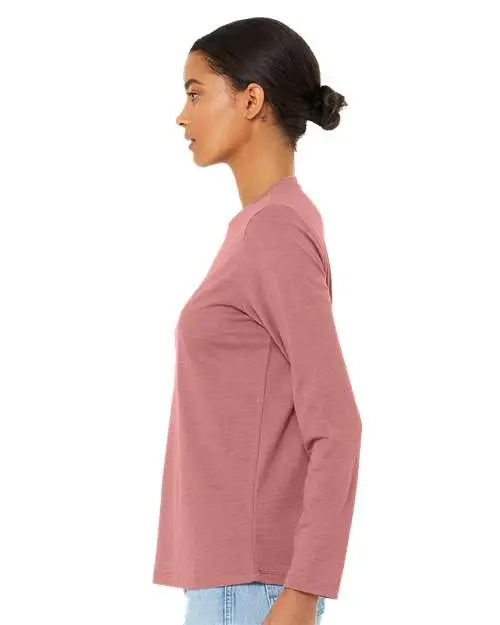 Bella + Canvas 6500 Women’s Jersey Long Sleeve Tee - Heather Mauve