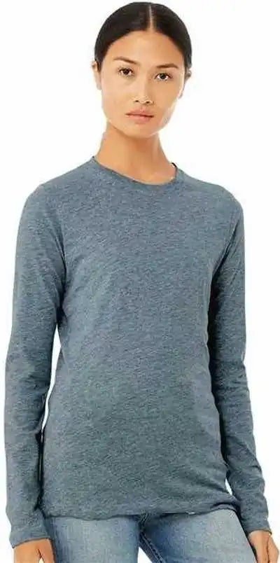Bella + Canvas 6500 Womens Jersey Long Sleeve Tee Heather Slate