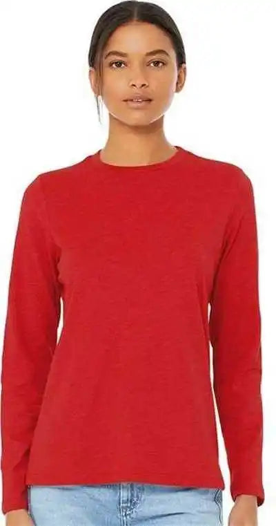 Bella + Canvas 6500 Womens Jersey Long Sleeve Tee Red