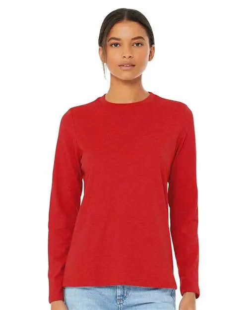 Bella + Canvas 6500 Women’s Jersey Long Sleeve Tee - Red