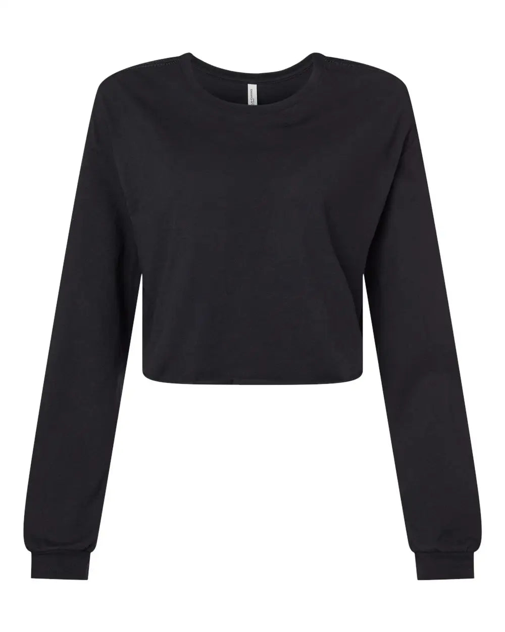 Bella + Canvas 6501 Fwd Fashion Women’s Crop Long Sleeve Tee - Black - s