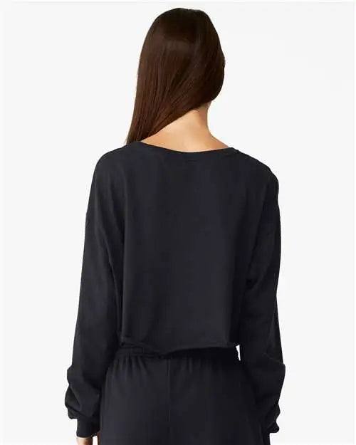Bella + Canvas 6501 Fwd Fashion Women’s Crop Long Sleeve Tee - Black