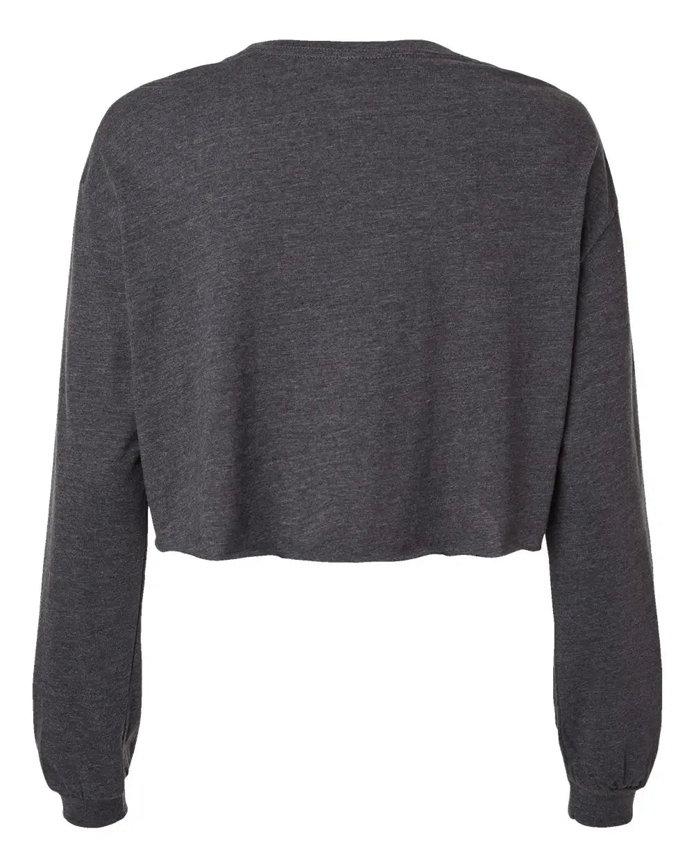 Bella + Canvas 6501 Fwd Fashion Women’s Crop Long Sleeve Tee - Dark Grey Heather - Gray / s