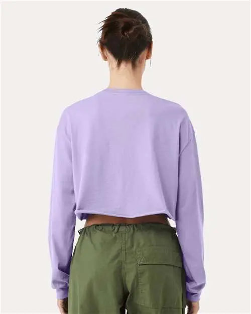 Bella + Canvas 6501 Fwd Fashion Women’s Crop Long Sleeve Tee - Dark Lavender