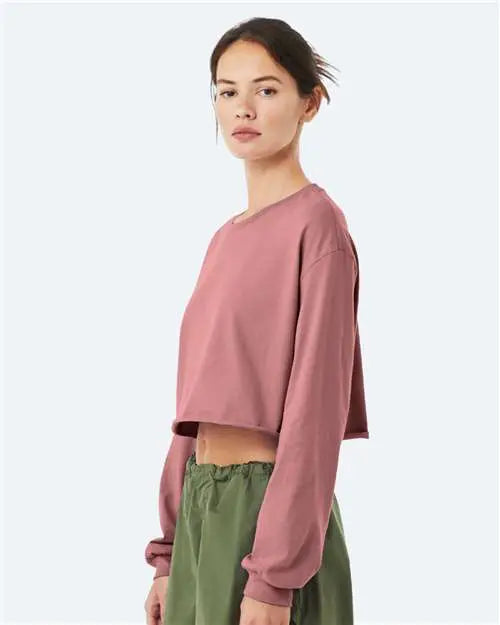 Bella + Canvas 6501 Fwd Fashion Women’s Crop Long Sleeve Tee - Mauve