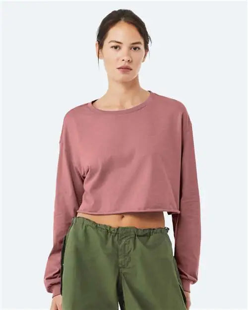 Bella + Canvas 6501 Fwd Fashion Women’s Crop Long Sleeve Tee - Mauve