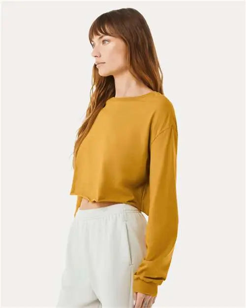 Bella + Canvas 6501 Fwd Fashion Women’s Crop Long Sleeve Tee - Mustard