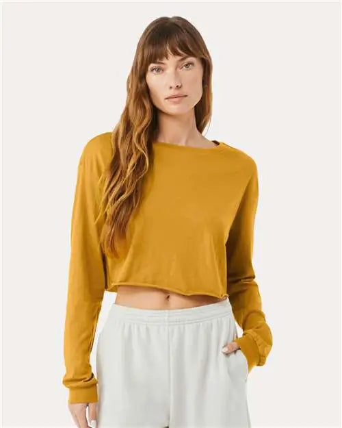Bella + Canvas 6501 Fwd Fashion Women’s Crop Long Sleeve Tee - Mustard