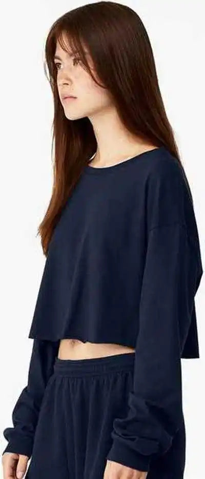 Bella + Canvas 6501 Fwd Fashion Women’s Crop Long Sleeve Tee - Navy