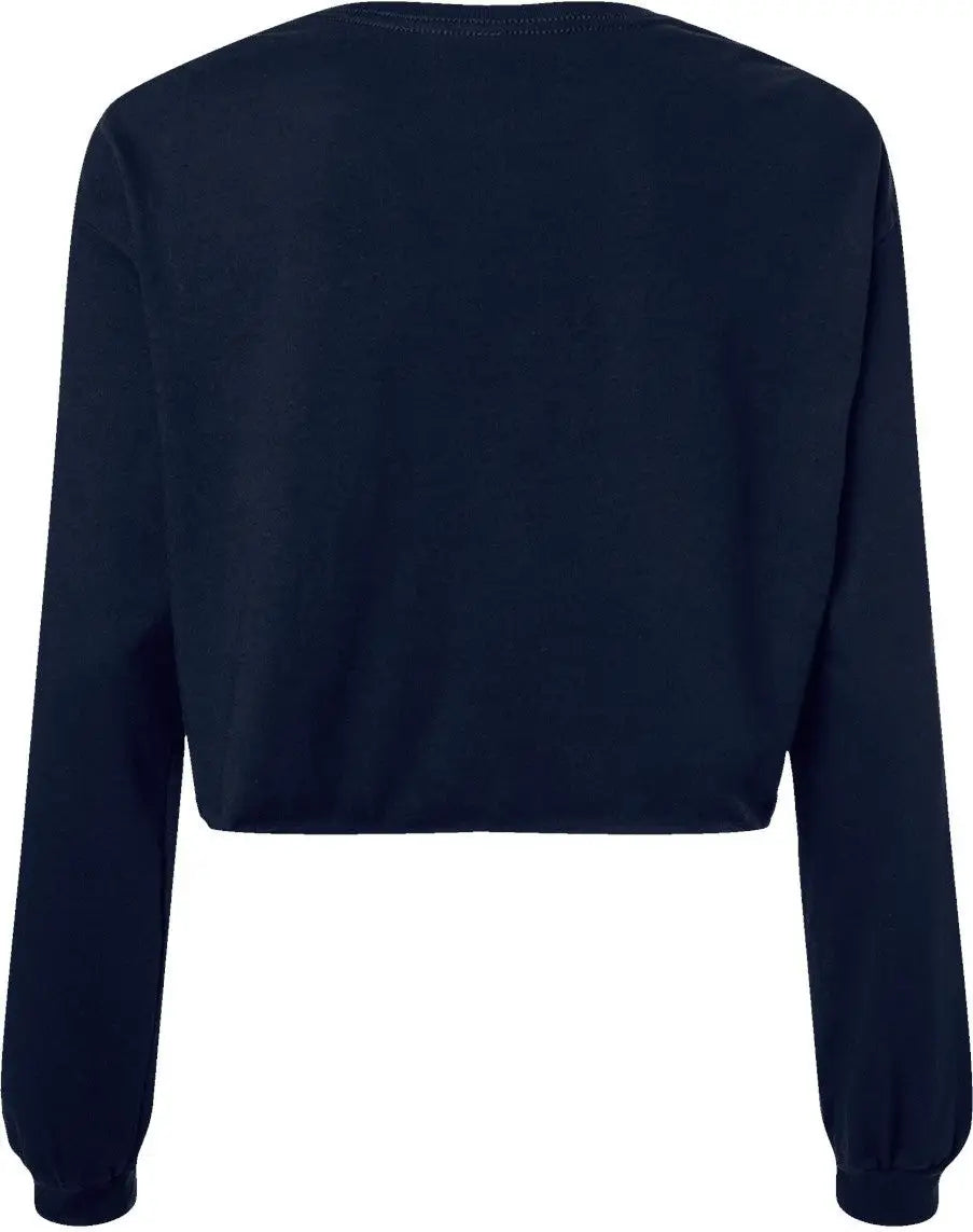 Bella + Canvas 6501 Fwd Fashion Women’s Crop Long Sleeve Tee - Navy