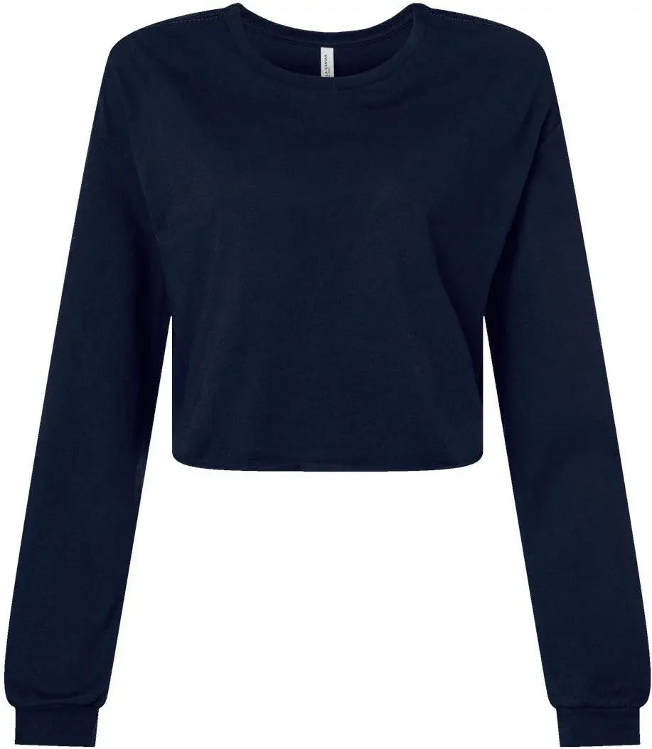 Bella + Canvas 6501 Fwd Fashion Women’s Crop Long Sleeve Tee - Navy - s