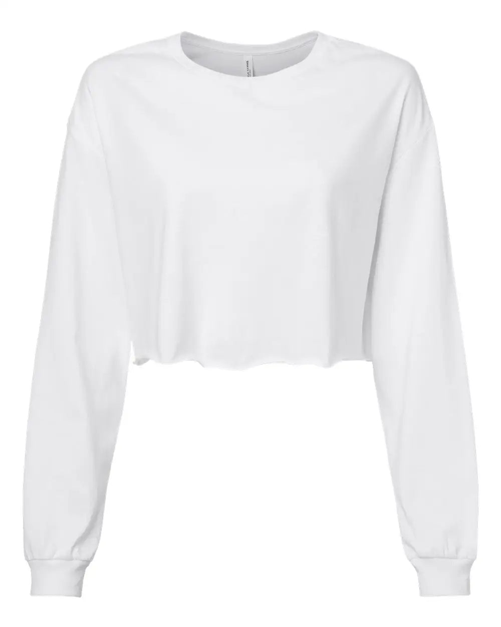 Bella + Canvas 6501 Fwd Fashion Women’s Crop Long Sleeve Tee - White - s