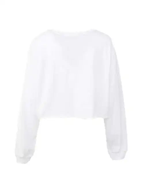 Bella + Canvas 6501 Fwd Fashion Women’s Cropped Long Sleeve Tee White