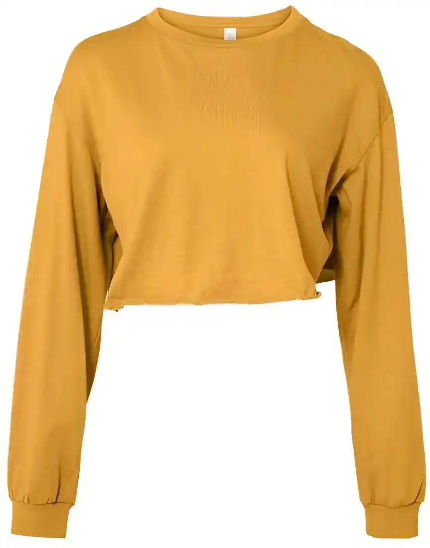 Bella + Canvas 6501 Fwd Fashion Women’s Cropped Long Sleeve Tee - Mustard