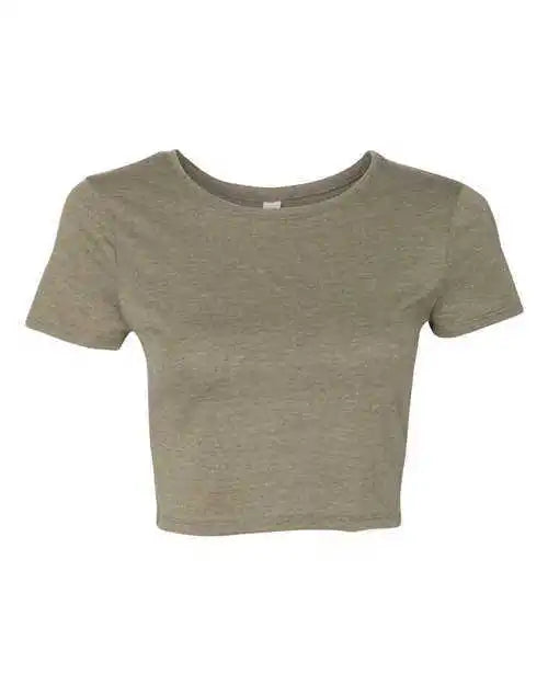 Bella + Canvas 6681 Womens Crop Tee - Heather Olive
