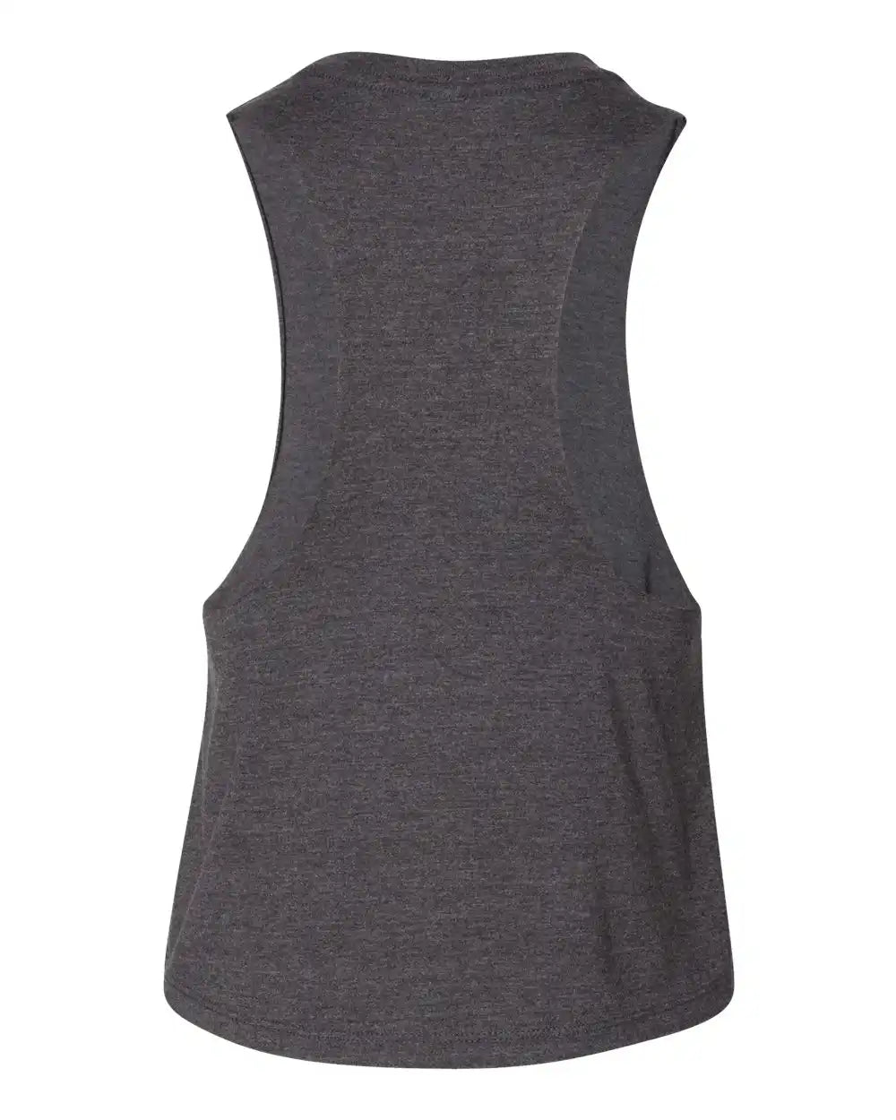 Bella + Canvas 6682 Women’s Racerback Crop Tank - Dark Grey Heather - s