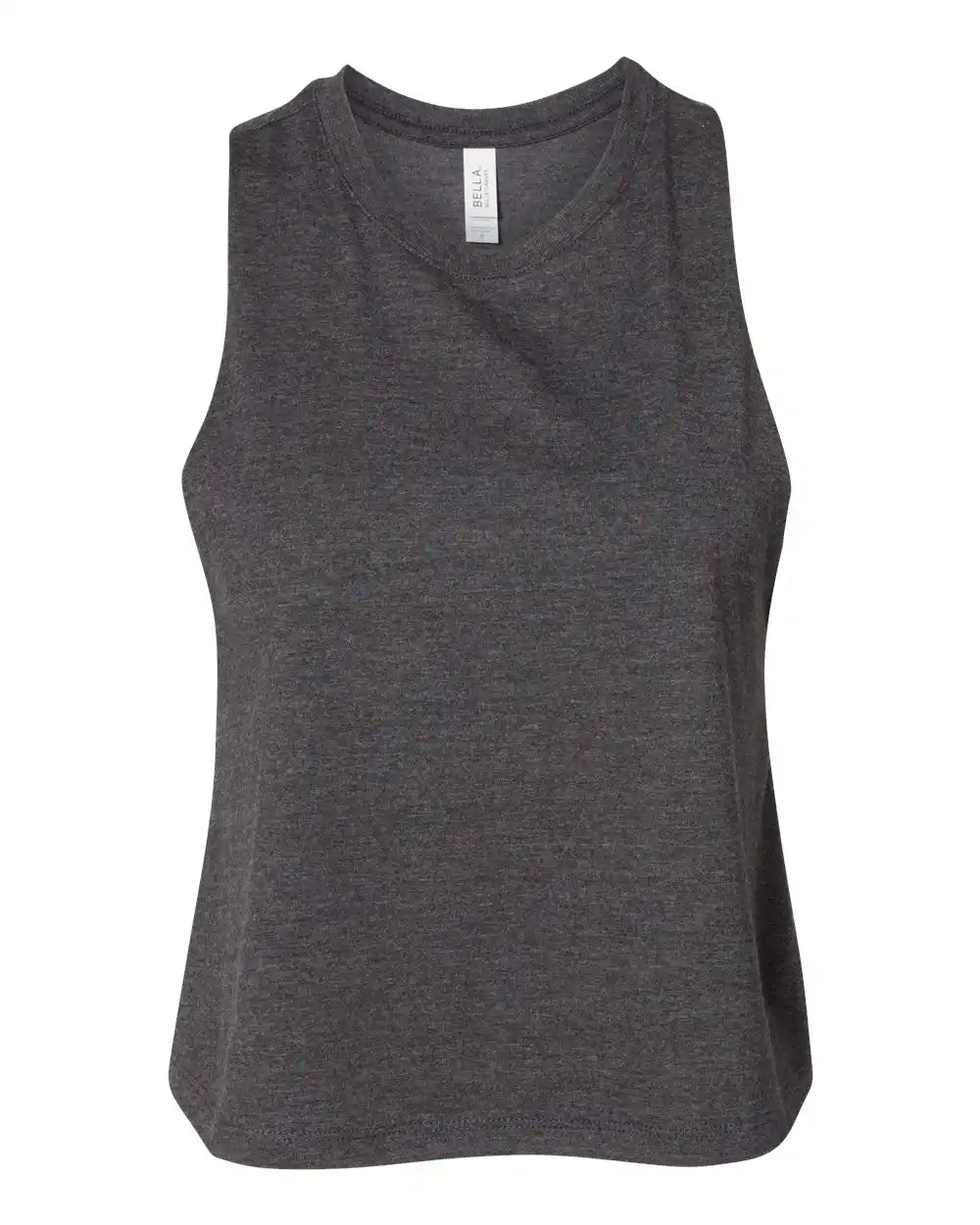 Bella + Canvas 6682 Women’s Racerback Crop Tank - Dark Grey Heather - s