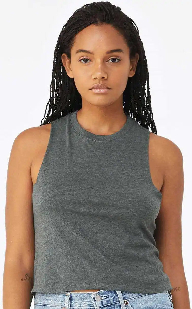 Bella + Canvas 6682 Women’s Racerback Crop Tank Deep Heather