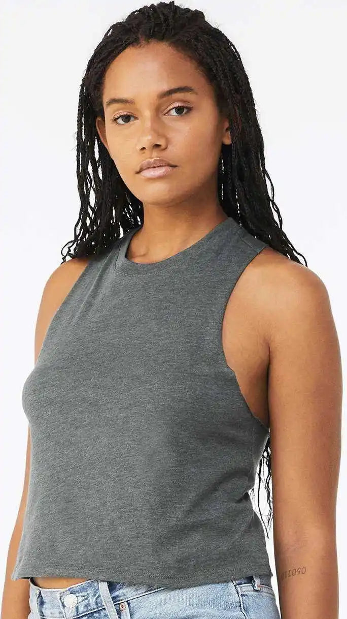 Bella + Canvas 6682 Women’s Racerback Crop Tank Deep Heather