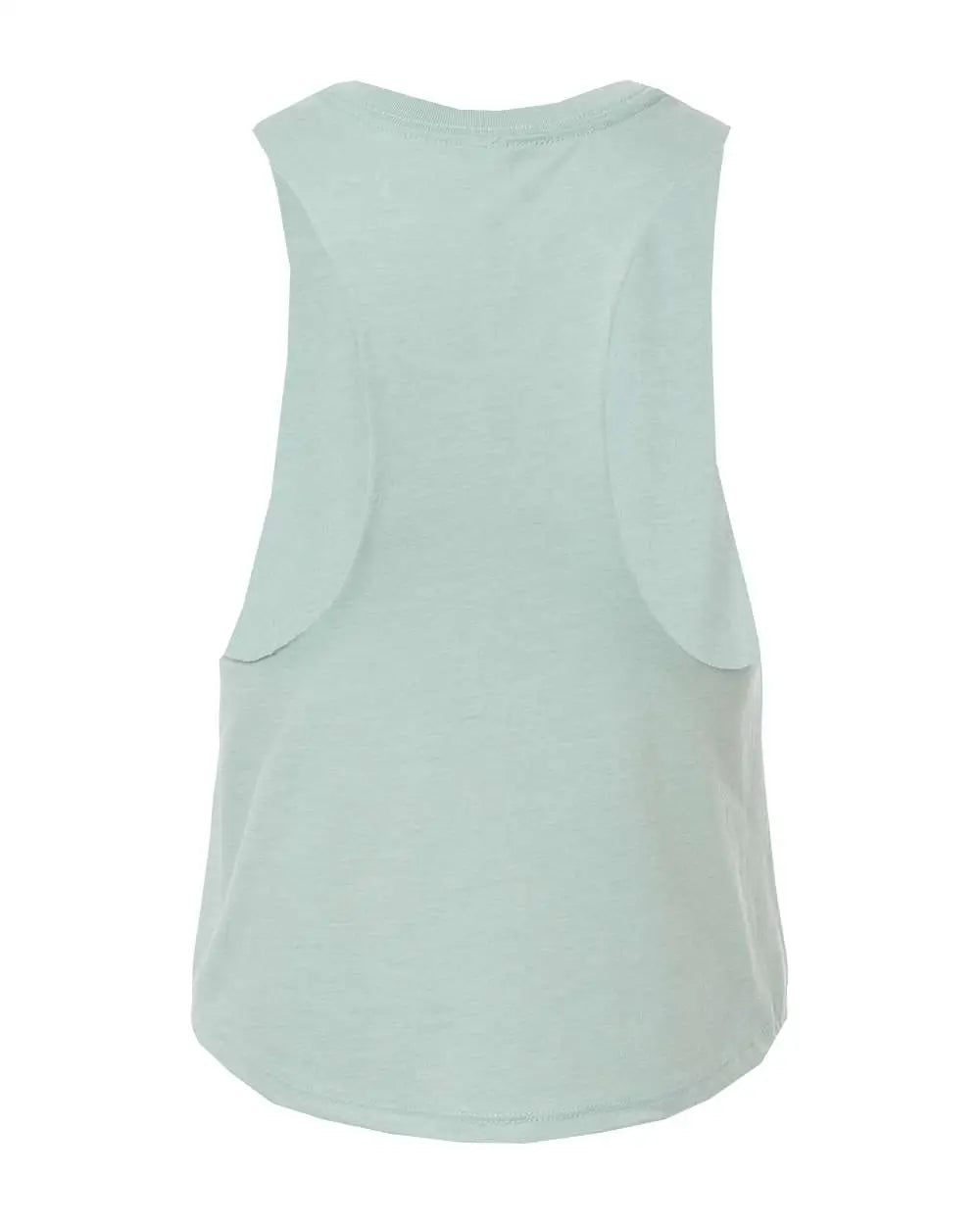 Bella + Canvas 6682 Women’s Racerback Crop Tank - Heather Dusty Blue - Ladies s