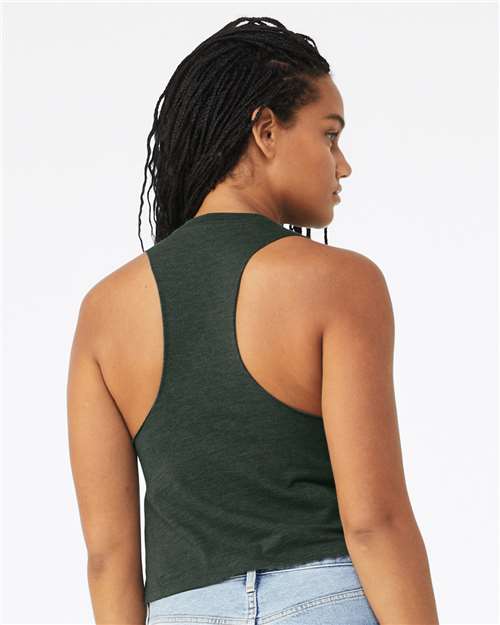 Bella + Canvas 6682 Women’s Racerback Crop Tank - Heather Forest