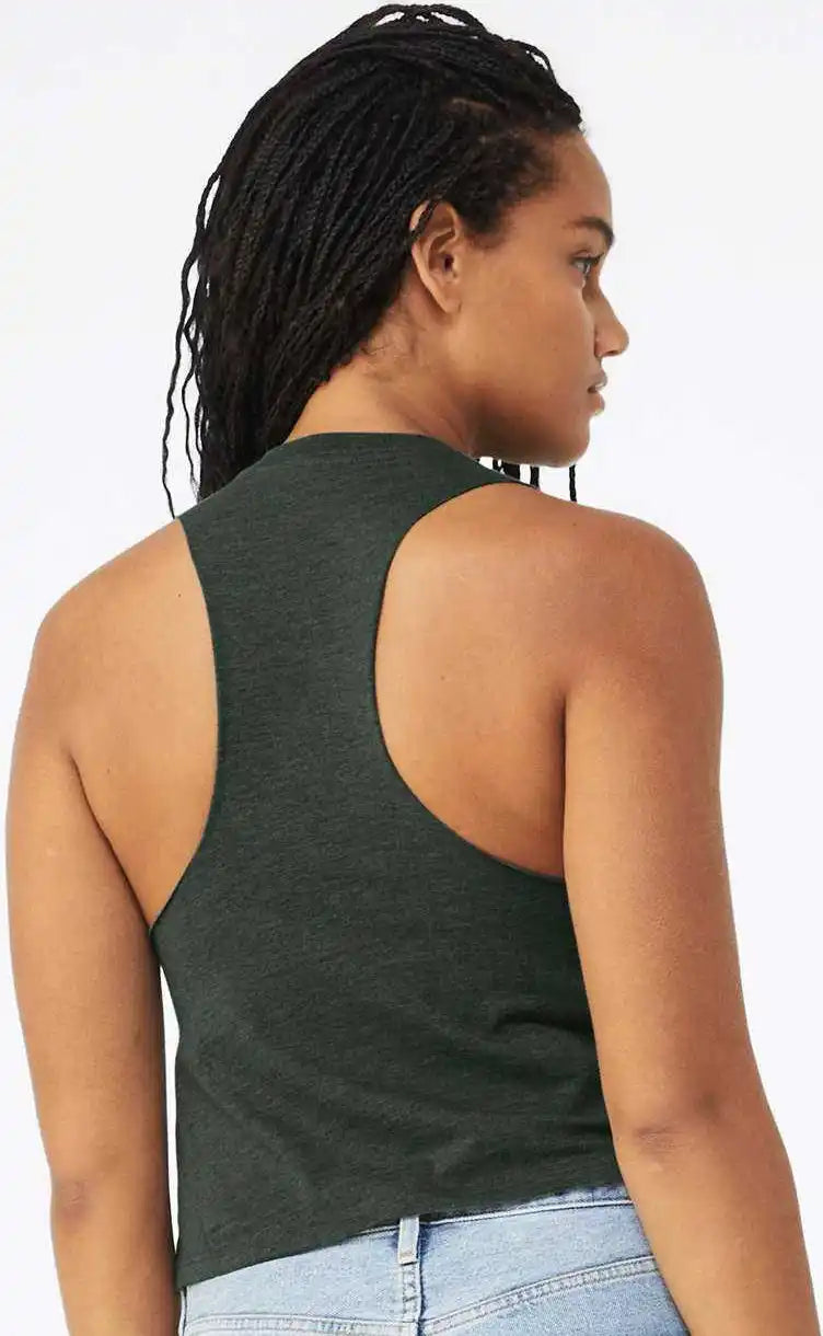 Bella + Canvas 6682 Women’s Racerback Crop Tank Heather Forest