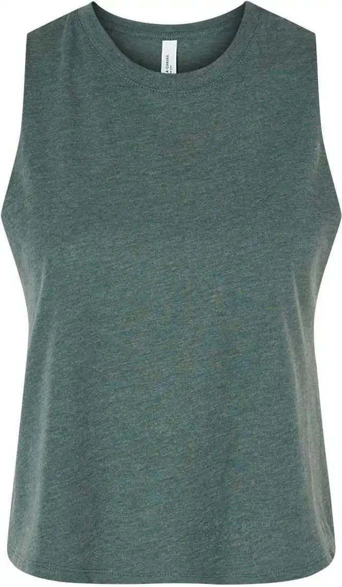 Bella + Canvas 6682 Women’s Racerback Crop Tank Heather Forest