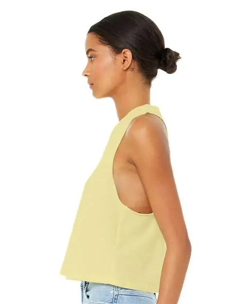 Bella + Canvas 6682 Women’s Racerback Crop Tank - Heather French Vanilla
