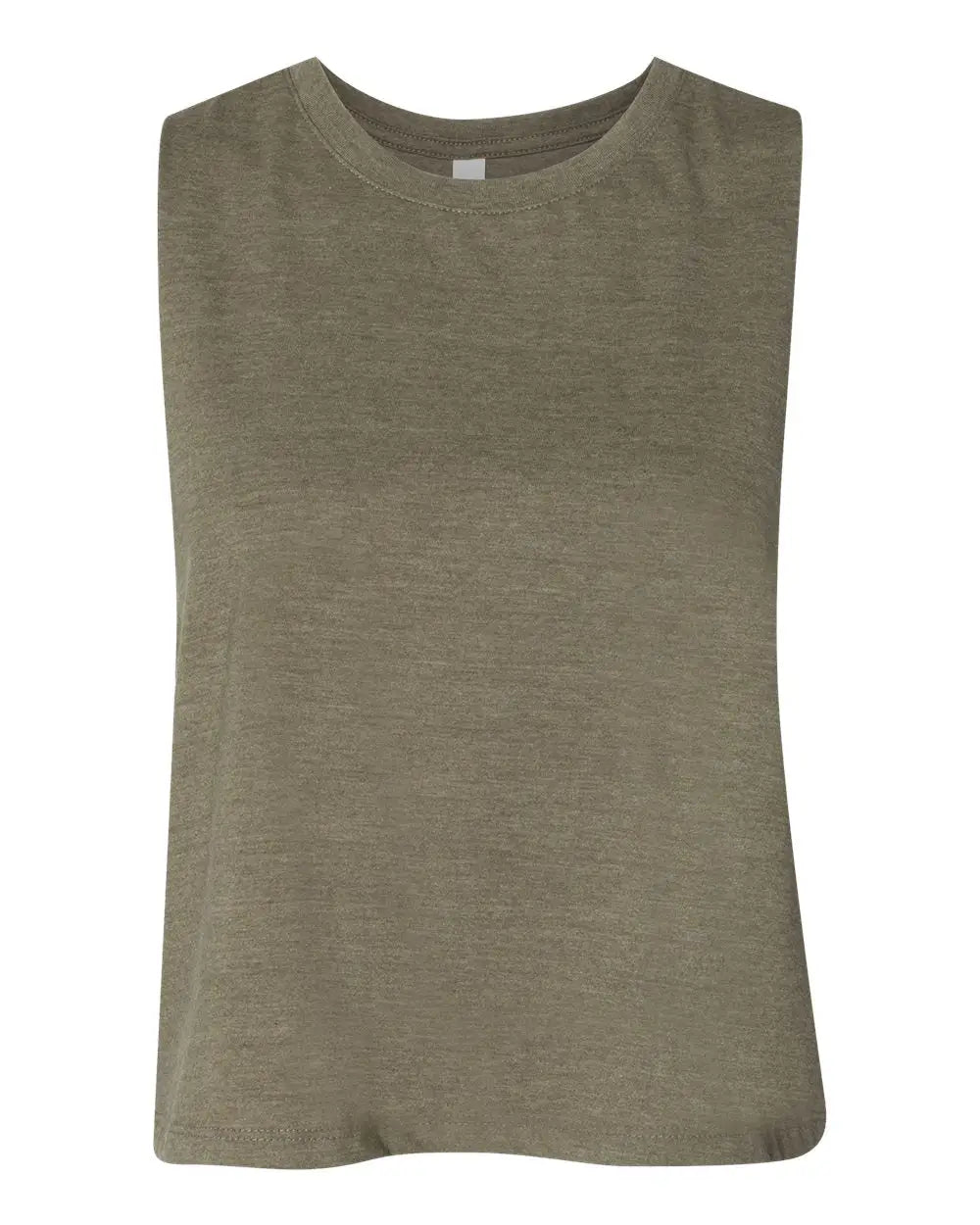 Bella + Canvas 6682 Women’s Racerback Crop Tank - Heather Olive - Ladies s