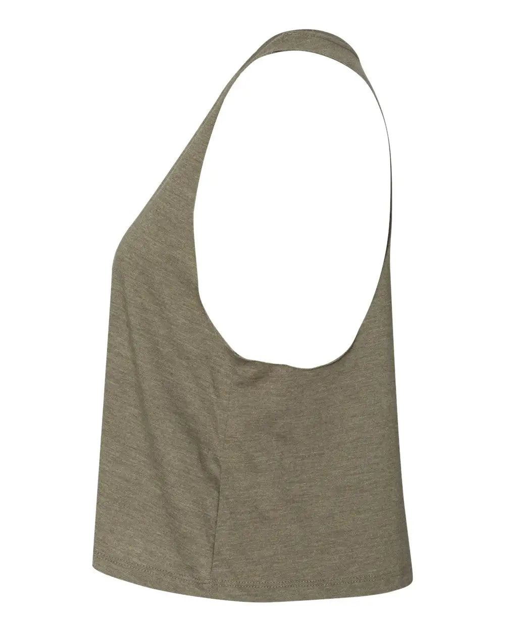 Bella + Canvas 6682 Women’s Racerback Crop Tank - Heather Olive