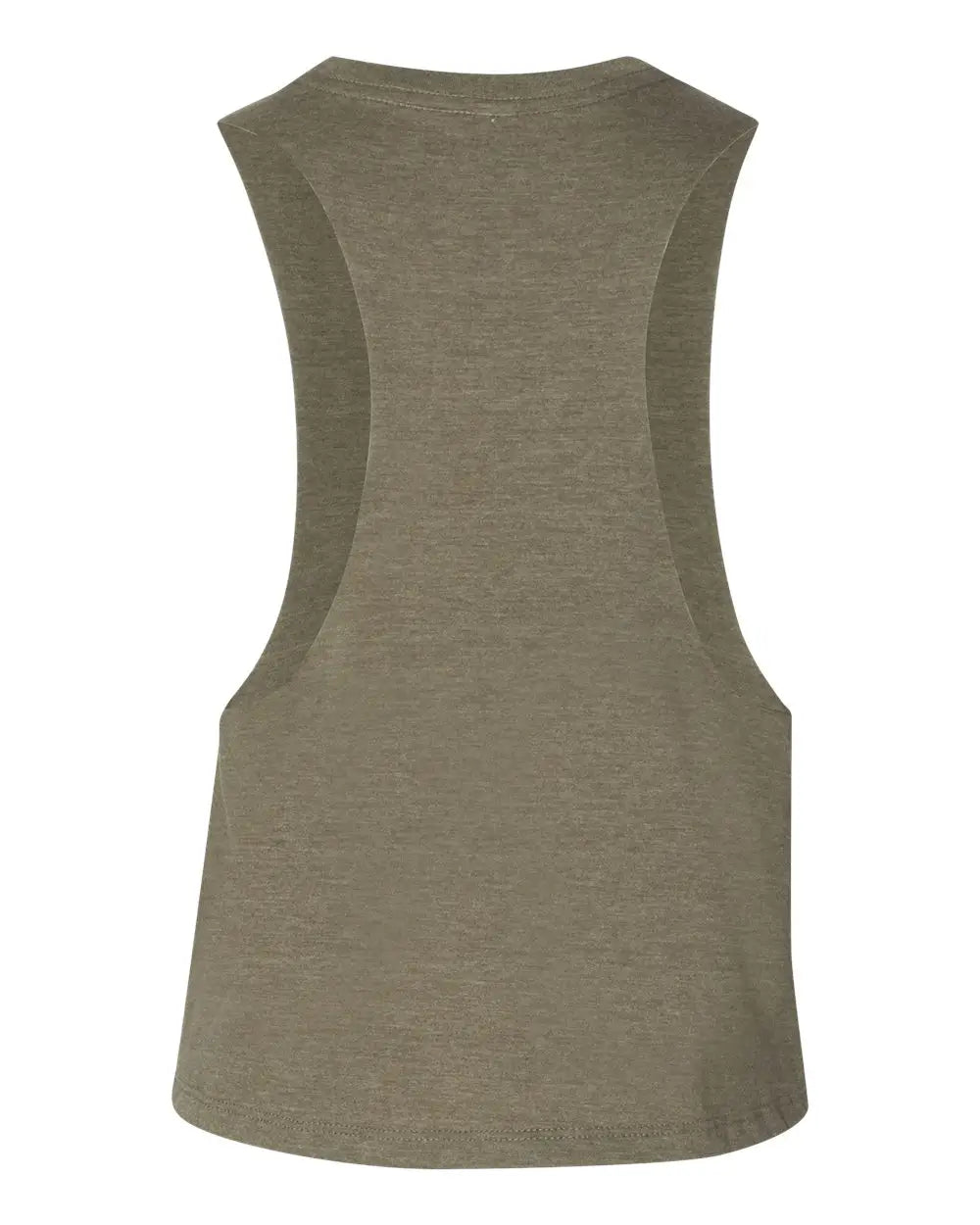 Bella + Canvas 6682 Women’s Racerback Crop Tank - Heather Olive - Ladies s
