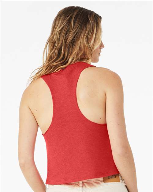 Bella + Canvas 6682 Women’s Racerback Crop Tank - Heather Red