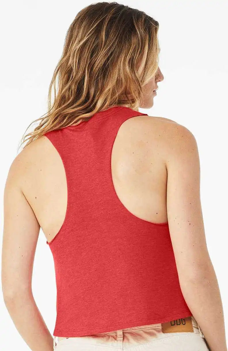 Bella + Canvas 6682 Women’s Racerback Crop Tank Heather Red