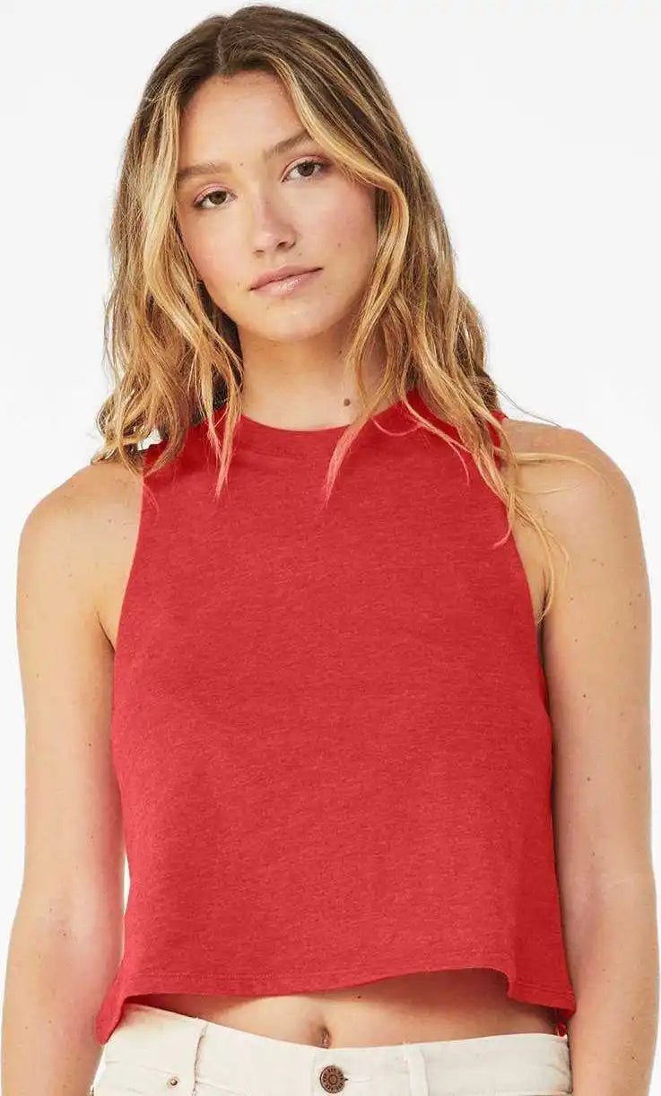 Bella + Canvas 6682 Women’s Racerback Crop Tank Heather Red