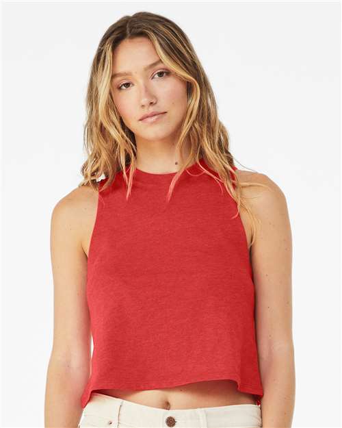 Bella + Canvas 6682 Women’s Racerback Crop Tank - Heather Red