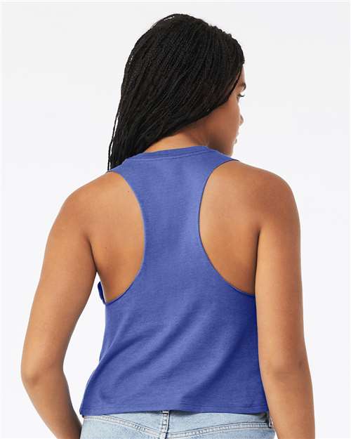 Bella + Canvas 6682 Women’s Racerback Crop Tank - Heather True Royal