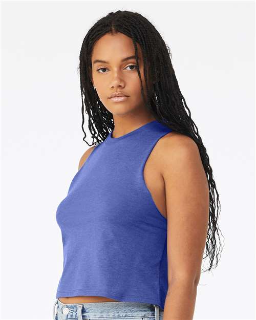 Bella + Canvas 6682 Women’s Racerback Crop Tank - Heather True Royal