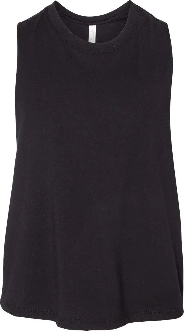 Bella + Canvas 6682 Women’s Racerback Crop Tank - Solid Black Blend - Ladies s