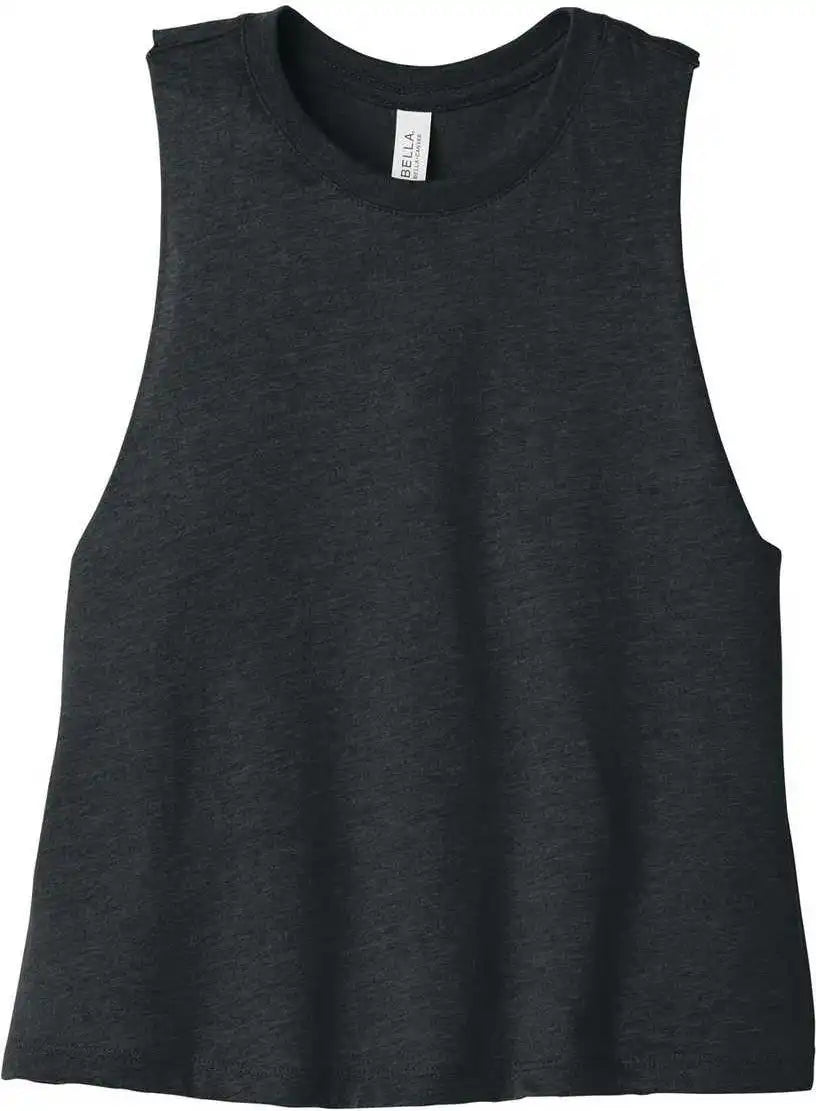 Bella + Canvas 6682 Women’s Racerback Cropped Tank Dark Gray Heather