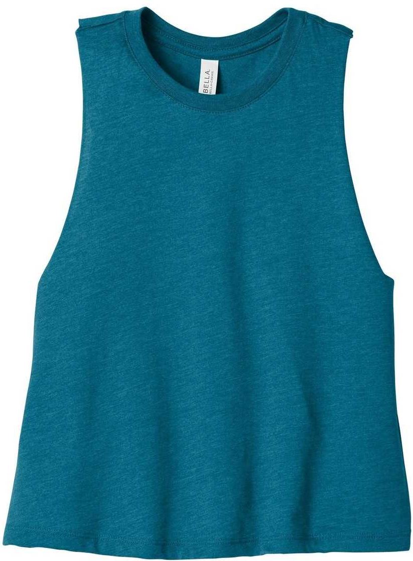 Bella + Canvas 6682 Women’s Racerback Cropped Tank - Heather Deep Teal