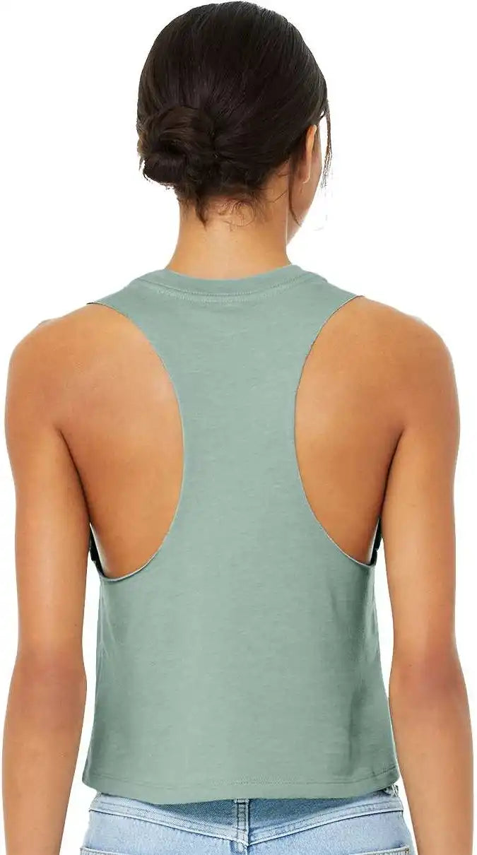 Bella + Canvas 6682 Women’s Racerback Cropped Tank Heather Dusty Blue
