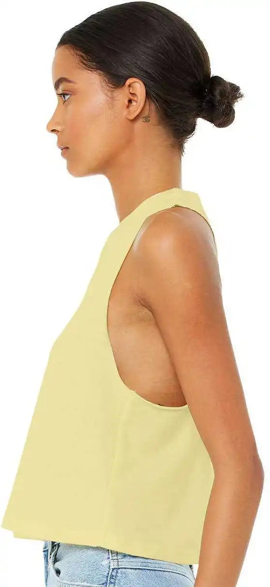 Bella + Canvas 6682 Women’s Racerback Cropped Tank - Heather French Vanilla
