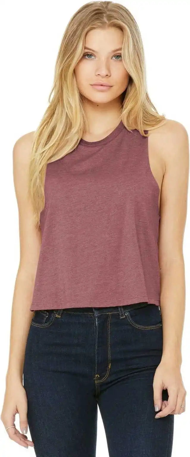 Bella + Canvas 6682 Women’s Racerback Cropped Tank Heather Mauve