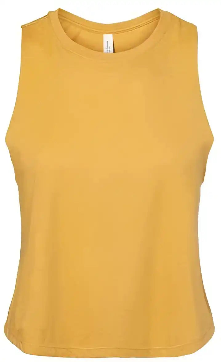 Bella + Canvas 6682 Women’s Racerback Cropped Tank - Heather Mustard